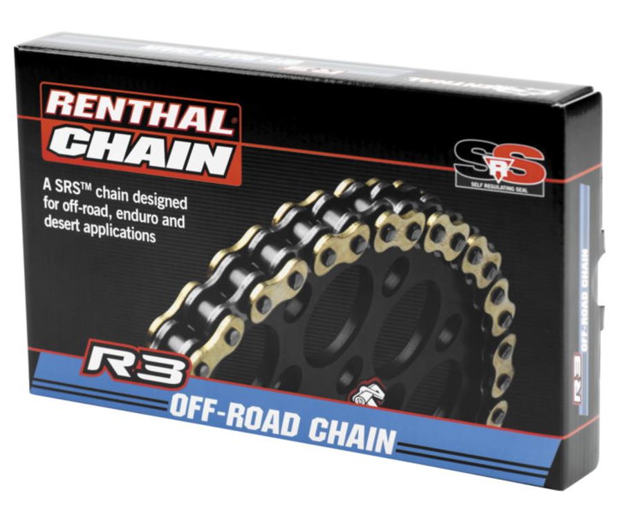 Renthal R3 Gold O-ring Chain, 520 x 120 Links, Premium O-ring motorcycle chain