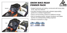 SPG Snow Bike Rear Fender Pack, Large Rear Fender Bag For Dirt Bikes