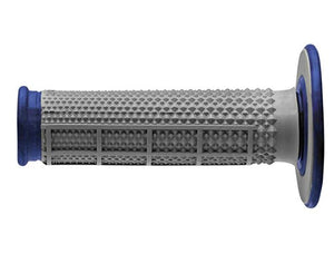 Renthal MX Dual Compound Grips Tapered Blue Half Waffle Soft, Grey and Blue